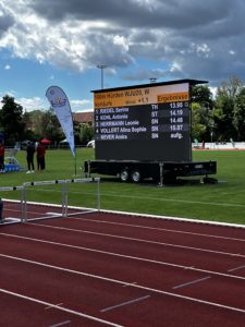 Das Ergebnis des 100m Hürdenfinals der Frauen und U20