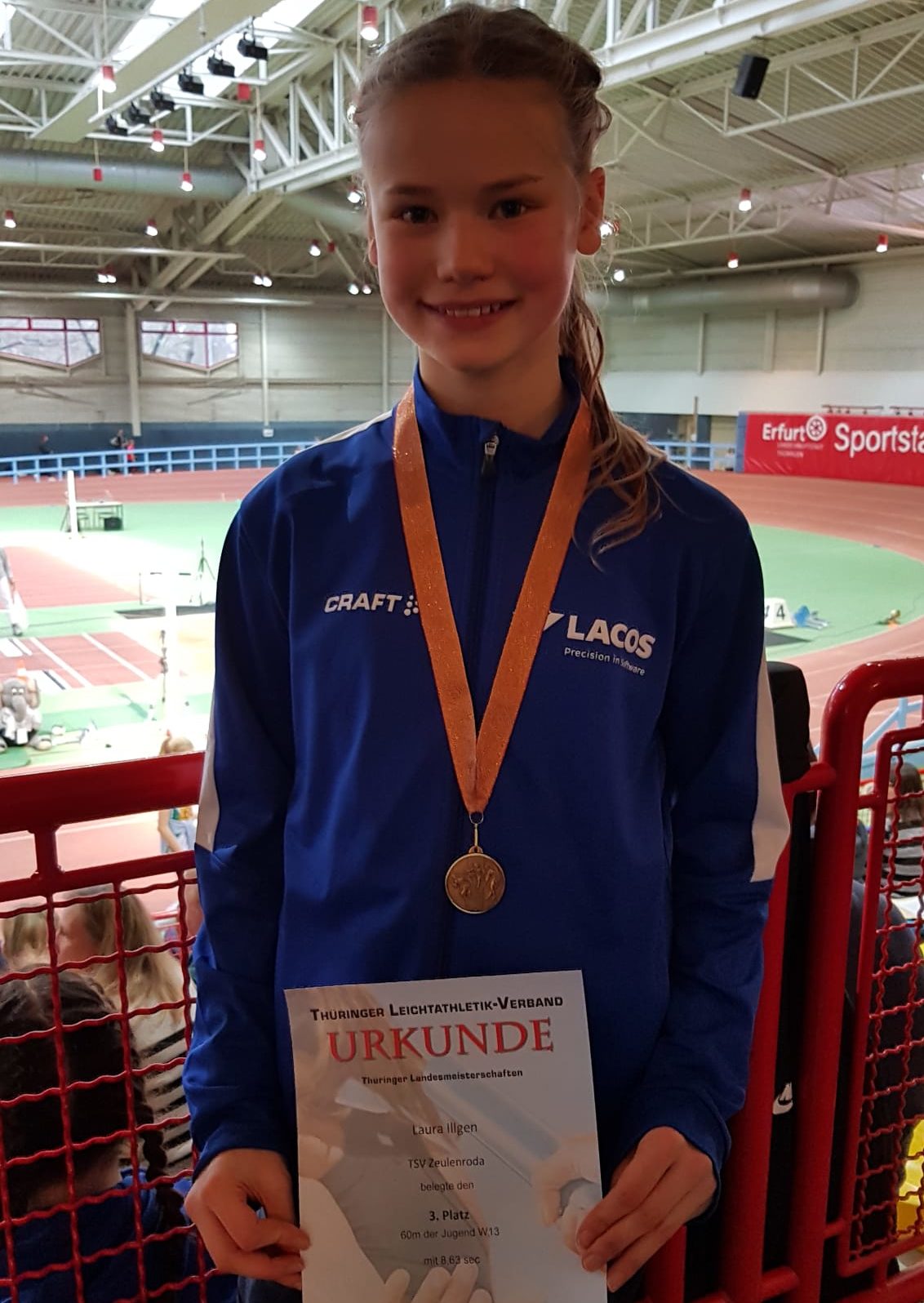 Laura Illgen holt Bronze über 60m; Foto: K. Illgen